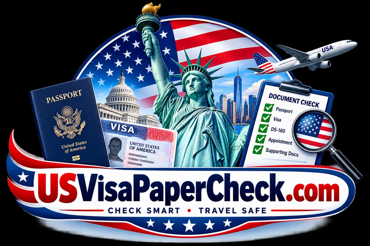USA Visa Paper Check